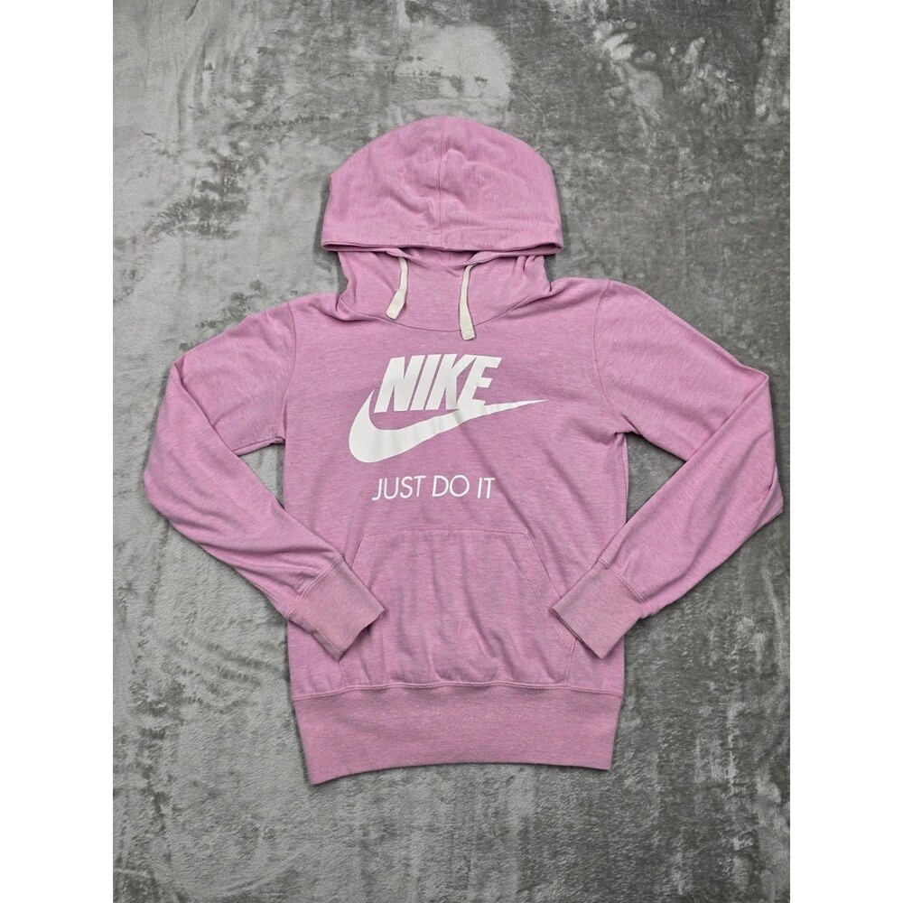 ​Nike Womens Gym Vintage Hoodie Sweatshirt Pink Just Do It Pullover Size S